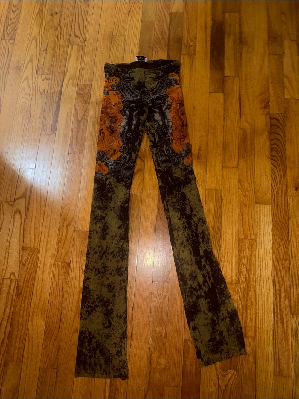 Jean Paul Gaultier Orange and Olive Abstract Sleeveless Jumpsuit - Picture 4 of 6